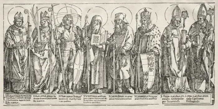 Framed Print : The Eight Saints of Austria, c. 1515. Creator: Albrecht Dürer (German, 1471-1528) Framed Print : The Eight Saints of Austria, c. 1515. Creator: Albrecht Dürer (German, 1471-1528)