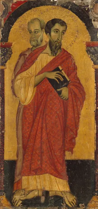 Framed Print : Saints Bartholomew and Simon, 1266-75. Creator: Master of Saint Francis of Assisi Framed Print : Saints Bartholomew and Simon, 1266-75. Creator: Master of Saint Francis of Assisi