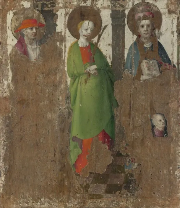 Framed Print : Three Saints, c. 1450. Artist: Lochner, Stephan (ca 1400 / 10-1451) Framed Print : Three Saints, c. 1450. Artist: Lochner, Stephan (ca 1400 / 10-1451)