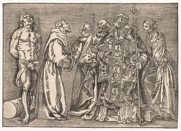The Six Saints, c. 1535. Creator: Niccolo Boldrini (Italian, c. 1500-aft 1566)