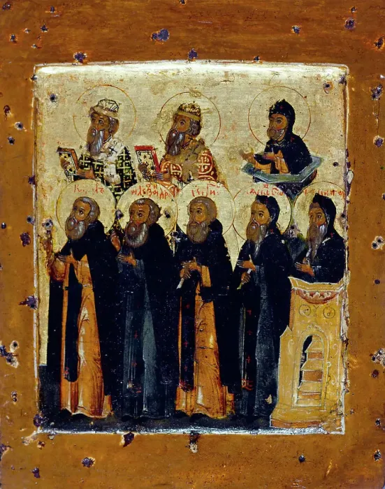Framed Print : Eight saints. Creator: Moscow School Framed Print : Eight saints. Creator: Moscow School