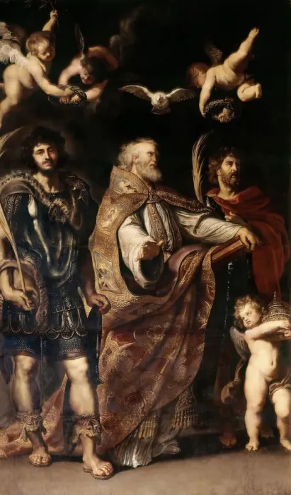 Framed Print : The Saints Gregory I, Maurus and Papias, 1608. Creator: Rubens, Pieter Paul (1577-1640) Framed Print : The Saints Gregory I, Maurus and Papias, 1608. Creator: Rubens, Pieter Paul (1577-1640)