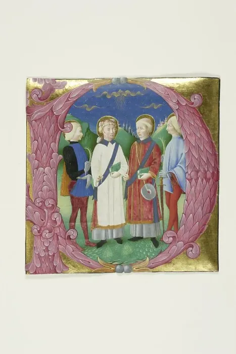 Framed Print : Four Saints in a Historiated Initial P from a Choirbook or Antiphonal, 1460 / 80. Creator: Bartolomeo Rigossi. Four Saints in a Historiated Initial P from a Choirbook or Antiphonal, 1460 / 80. Creator: Bartolomeo Rigossi Framed Print : Four Saints in a Historiated Initial P from a Choirbook or Antiphonal, 1460 / 80. Creator: Bartolomeo Rigossi. Four Saints in a Historiated Initial P from a Choirbook or Antiphonal, 1460 / 80. Creator: Bartolomeo Rigossi