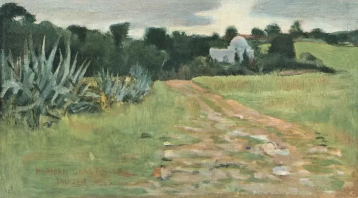 Framed Print : Saints House and Field, Tangier, 1885. Artist: Norman Garstin Framed Print : Saints House and Field, Tangier, 1885. Artist: Norman Garstin