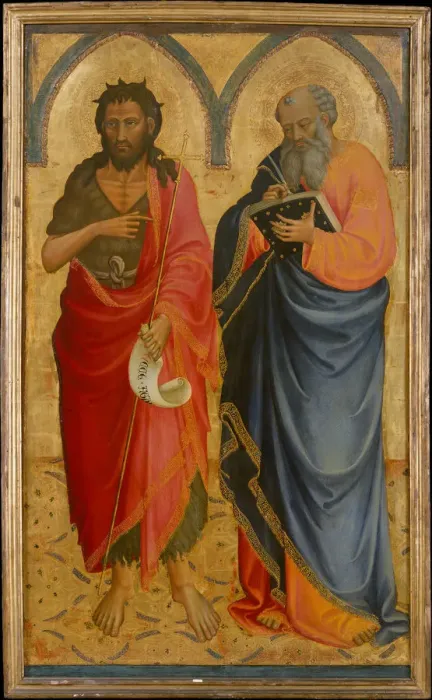 Framed Print : Saints John the Baptist and Matthew, possibly 1433. Creator: Bicci di Lorenzo Framed Print : Saints John the Baptist and Matthew, possibly 1433. Creator: Bicci di Lorenzo