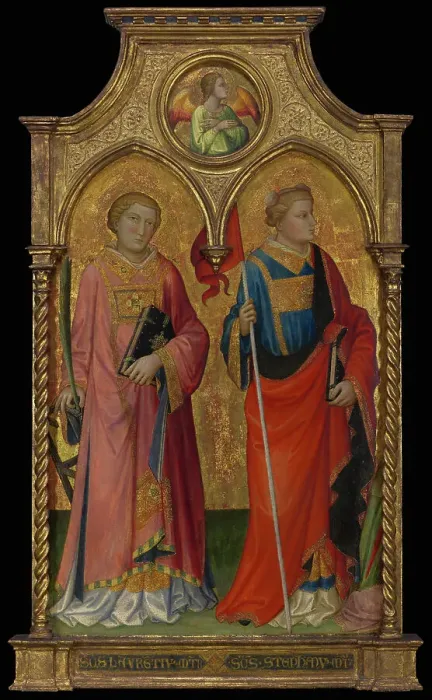 Framed Print : Saints Lawrence and Stephen, 1408. Creator: Mariotto di Nardo Framed Print : Saints Lawrence and Stephen, 1408. Creator: Mariotto di Nardo