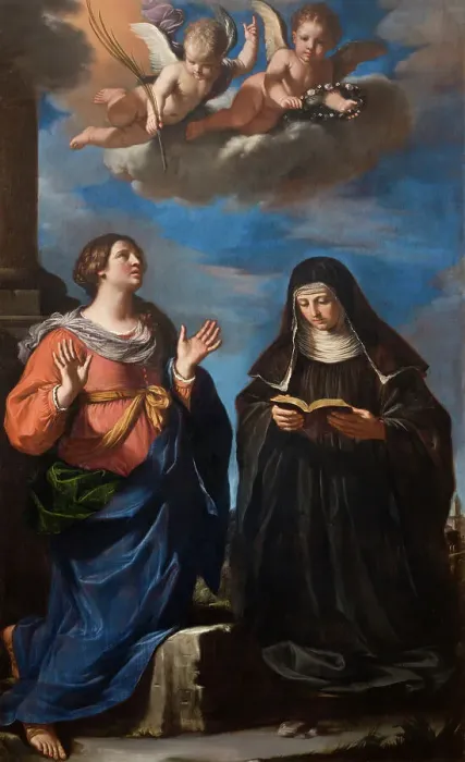 Framed Print : The Saints Lucretia and Gertrude, 1645. Creator: Guercino (1591-1666) Framed Print : The Saints Lucretia and Gertrude, 1645. Creator: Guercino (1591-1666)