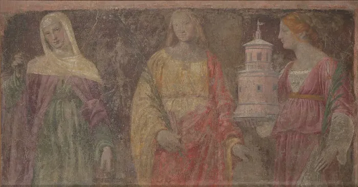 Framed Print : Saints Martha, Catherine and Barbara, 1516-1517. Creator: Luini, Bernardino (ca. 1480-1532) Framed Print : Saints Martha, Catherine and Barbara, 1516-1517. Creator: Luini, Bernardino (ca. 1480-1532)