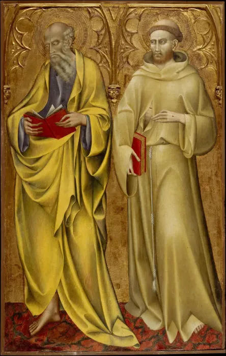 Framed Print : Saints Matthew and Francis, ca. 1435. Creator: Giovanni di Paolo Framed Print : Saints Matthew and Francis, ca. 1435. Creator: Giovanni di Paolo