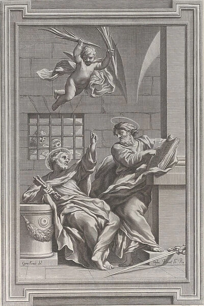 Saints Peter and Paul in prison, 1660-1721. Creator: Etienne Picart