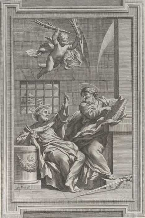 Framed Print : Saints Peter and Paul in prison, 1660-1721. Creator: Etienne Picart Framed Print : Saints Peter and Paul in prison, 1660-1721. Creator: Etienne Picart