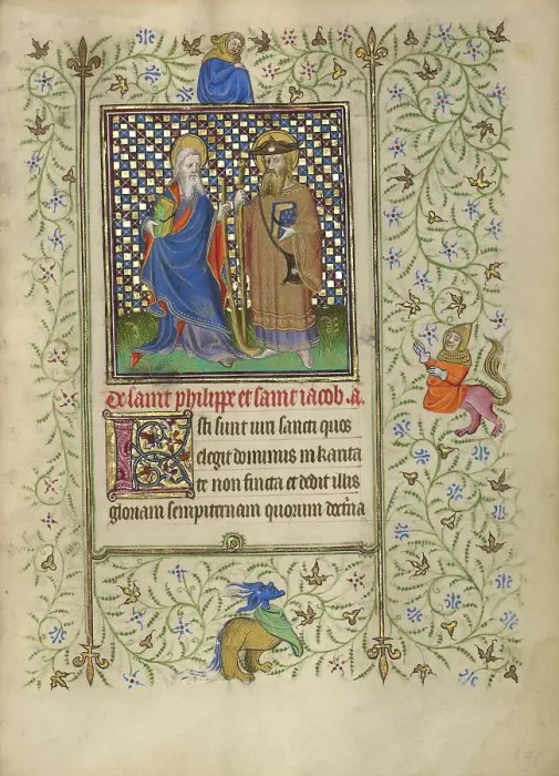 Framed Print : Saints Philip and James; Book of Hours, about 1410. Creator: Unknown Framed Print : Saints Philip and James; Book of Hours, about 1410. Creator: Unknown