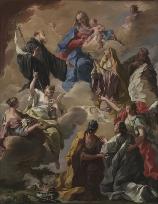 Framed Print : Saints Presenting a Devout Woman to the Virgin and Child, 1720s Framed Print : Saints Presenting a Devout Woman to the Virgin and Child, 1720s