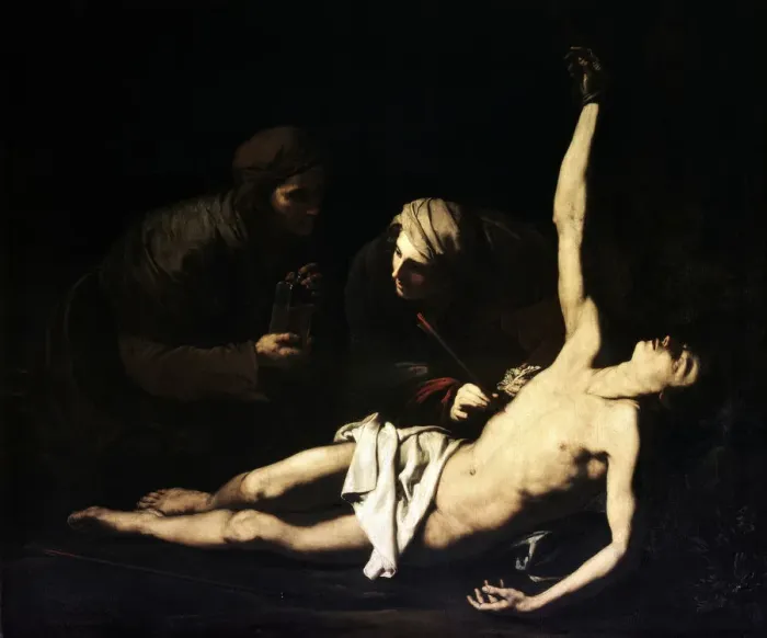 Framed Print : The Saints Sebastian, Irene and Lucia, 1628. Artist: Jusepe de Ribera Framed Print : The Saints Sebastian, Irene and Lucia, 1628. Artist: Jusepe de Ribera