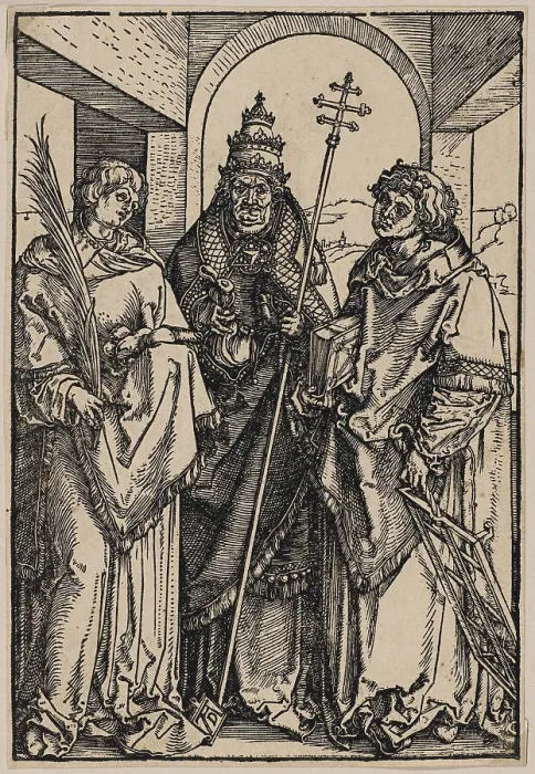 Framed Print : Saints Stephen, Sixtus and Lawrence, c.1504. Creator: Dürer, Albrecht (1471-1528) Framed Print : Saints Stephen, Sixtus and Lawrence, c.1504. Creator: Dürer, Albrecht (1471-1528)