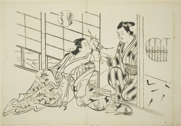 Framed Print : The Sakaki Chapter from The Tale of Genji'(Genji Sakaki) Framed Print : The Sakaki Chapter from The Tale of Genji'(Genji Sakaki)