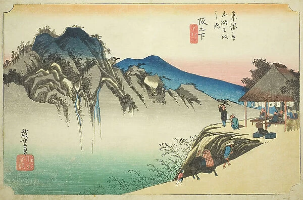 Sakanoshita: Peak of Fudesute Mountain (Sakanoshita, Fudesute mine), from the series... c. 1833 / 34. Creator: Ando Hiroshige