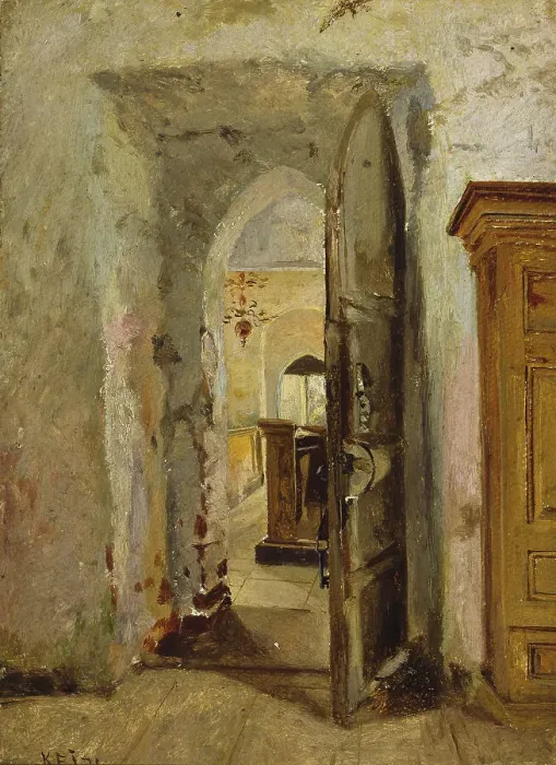Framed Print : Sakaristo's door, 1871. Creator: Karl Emanuel Jansson Framed Print : Sakaristo's door, 1871. Creator: Karl Emanuel Jansson