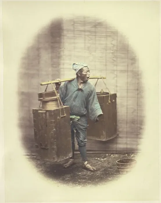 Framed Print : Saki Seller, 1868. Creator: Felice Beato Framed Print : Saki Seller, 1868. Creator: Felice Beato