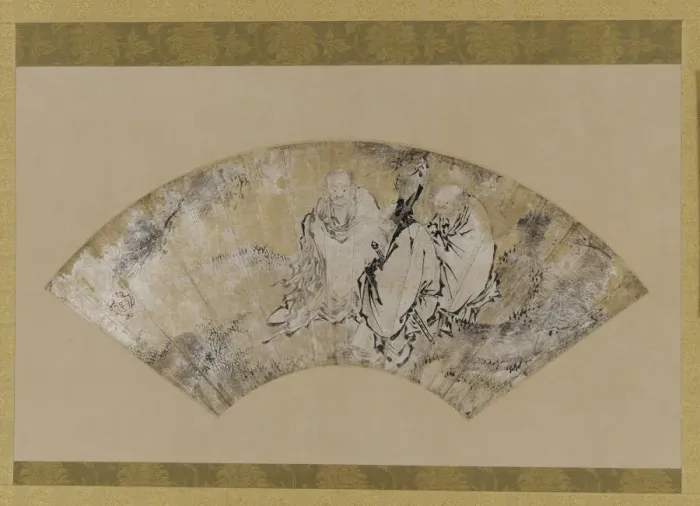 Framed Print : Sakyamuni, Confucius and Lao-tzu under a pine, Muromachi period, 1392-1568. Creator: Unknown Framed Print : Sakyamuni, Confucius and Lao-tzu under a pine, Muromachi period, 1392-1568. Creator: Unknown
