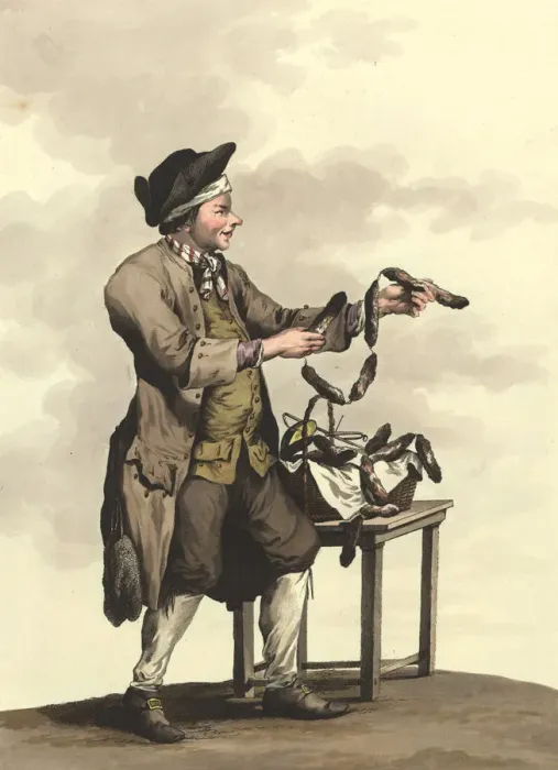 Framed Print : Salami Seller, c. 1780 Framed Print : Salami Seller, c. 1780