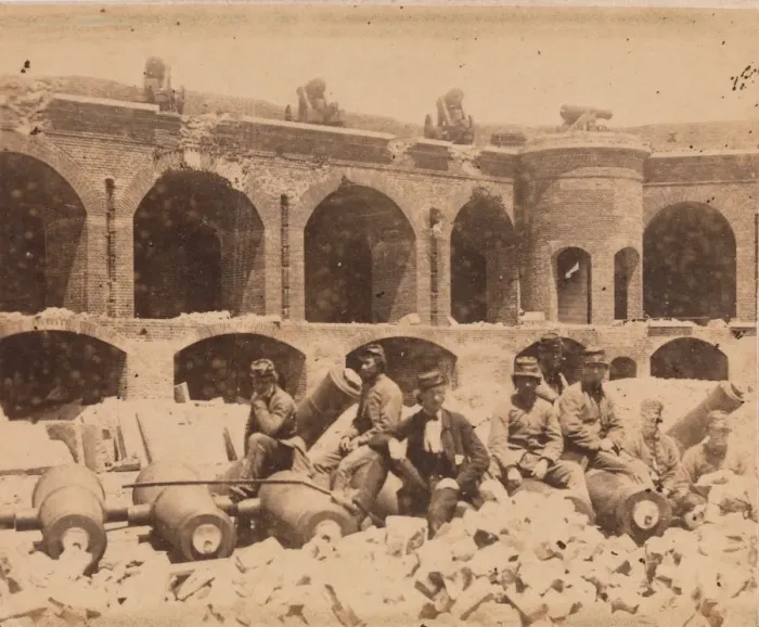 Framed Print : Salient with North-west Casemates, Fort Sumter, April 1861. Creator: J. M. Osborn Framed Print : Salient with North-west Casemates, Fort Sumter, April 1861. Creator: J. M. Osborn
