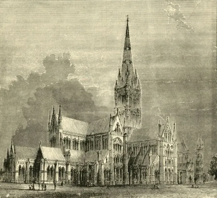 Framed Print : Salisbury Cathedral, 1890. Creator: Unknown Framed Print : Salisbury Cathedral, 1890. Creator: Unknown