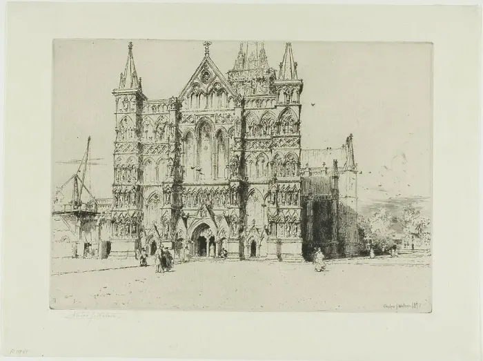 Framed Print : Salisbury Cathedral, 1897. Creator: Charles John Watson Framed Print : Salisbury Cathedral, 1897. Creator: Charles John Watson