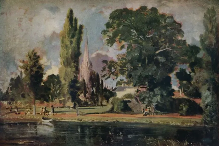 Framed Print : Salisbury Cathedral and Leadenhall from the River Avon, 1820. Artist: John Constable Framed Print : Salisbury Cathedral and Leadenhall from the River Avon, 1820. Artist: John Constable