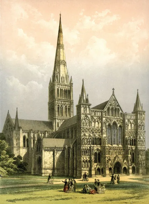 Framed Print : Salisbury Cathedral, Wiltshire, c1870. Artist: WL Walton Framed Print : Salisbury Cathedral, Wiltshire, c1870. Artist: WL Walton