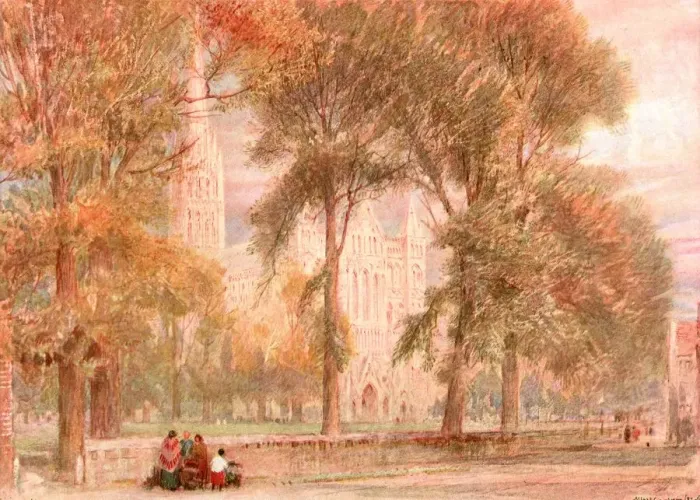 Framed Print : Salisbury Close, 1897, (c1900). Creator: Unknown Framed Print : Salisbury Close, 1897, (c1900). Creator: Unknown