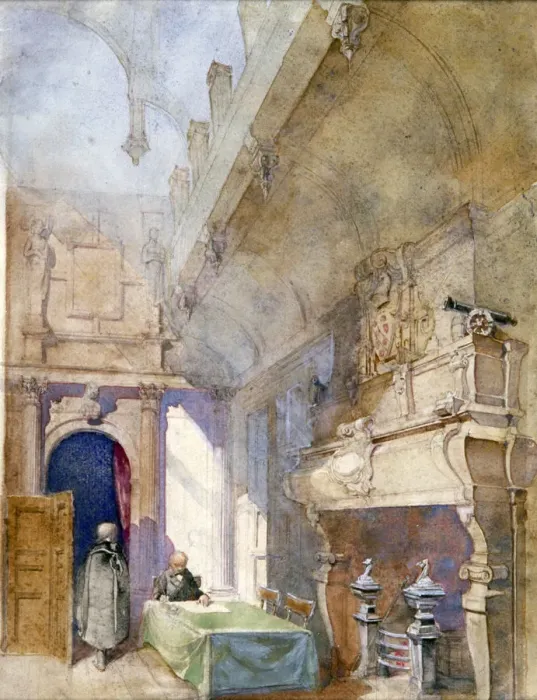 Framed Print : Salle-a-Manger, Charterhouse, London, 1913. Artist: Alfred-Charles Conrade Framed Print : Salle-a-Manger, Charterhouse, London, 1913. Artist: Alfred-Charles Conrade