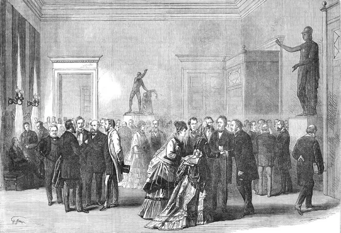 Framed Print : The Salle des Pas Perdus of the French Corps Legislatif, 1870. Creator: Unknown Framed Print : The Salle des Pas Perdus of the French Corps Legislatif, 1870. Creator: Unknown