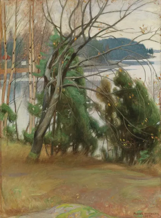 Framed Print : Sallow in Autumn, 1907. Creator: Pekka Halonen Framed Print : Sallow in Autumn, 1907. Creator: Pekka Halonen