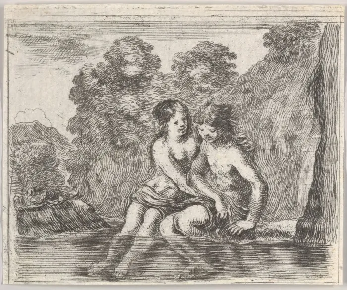 Framed Print : Salmacis and Hermaphrodite, from Game of Mythology (Jeu de la Mythologie), 1644 Framed Print : Salmacis and Hermaphrodite, from Game of Mythology (Jeu de la Mythologie), 1644