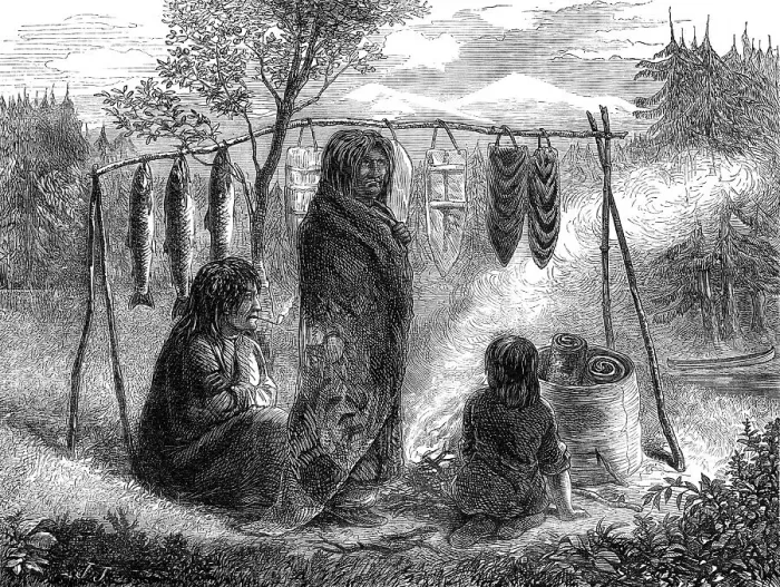 Framed Print : Salmon-eaters of British Columbia, 1872. Creator: Unknown Framed Print : Salmon-eaters of British Columbia, 1872. Creator: Unknown