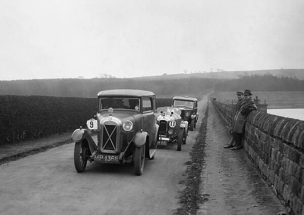 Salmson, Amilcar and Riley 9, Ilkley & District MC Trial, Fewston Reservoir, Yorkshire, 1930s