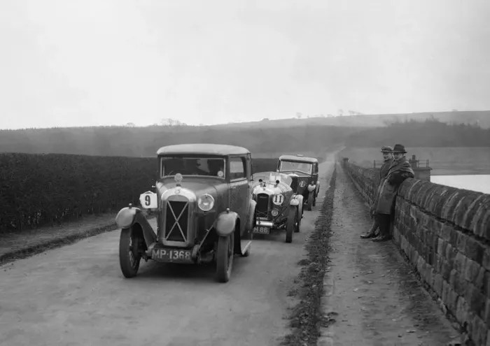 Framed Print : Salmson, Amilcar and Riley 9, Ilkley & District MC Trial, Fewston Reservoir, Yorkshire, 1930s Framed Print : Salmson, Amilcar and Riley 9, Ilkley & District MC Trial, Fewston Reservoir, Yorkshire, 1930s