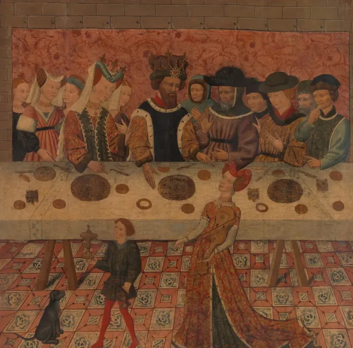 Framed Print : Salome Dancing before Herod. Creator: Spanish (Catalan) Painter (mid-15th century) Framed Print : Salome Dancing before Herod. Creator: Spanish (Catalan) Painter (mid-15th century)
