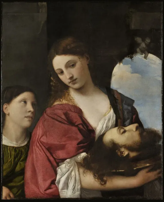 Framed Print : Salome with the Head of John the Baptist. Artist: Titian (1488-1576) Framed Print : Salome with the Head of John the Baptist. Artist: Titian (1488-1576)