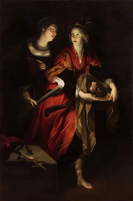 Framed Print : Salome with the head of John the Baptist, c.1620. Creator: Rustici, Francesco (around 1575-1626)