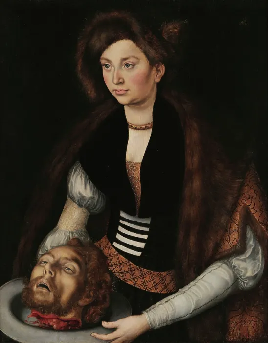 Framed Print : Salome with the Head of Saint John the Baptist. Creator: Cranach, Lucas, the Elder (1472-1553) Framed Print : Salome with the Head of Saint John the Baptist. Creator: Cranach, Lucas, the Elder (1472-1553)
