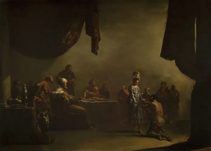 Framed Print : Salome receives the Head of John the Baptist, 1635-1640. Creator: Bramer, Leonaert (1596-1674) Framed Print : Salome receives the Head of John the Baptist, 1635-1640. Creator: Bramer, Leonaert (1596-1674)