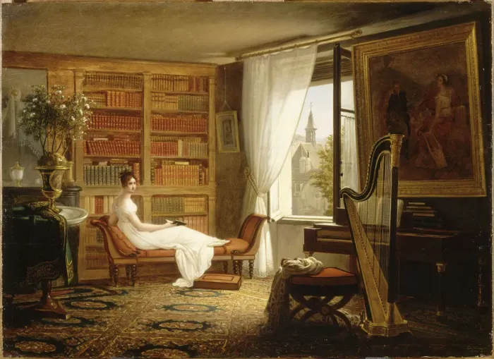 Framed Print : Salon of Madame Recamier at the Abbaye-aux-Bois, 1826 Framed Print : Salon of Madame Recamier at the Abbaye-aux-Bois, 1826