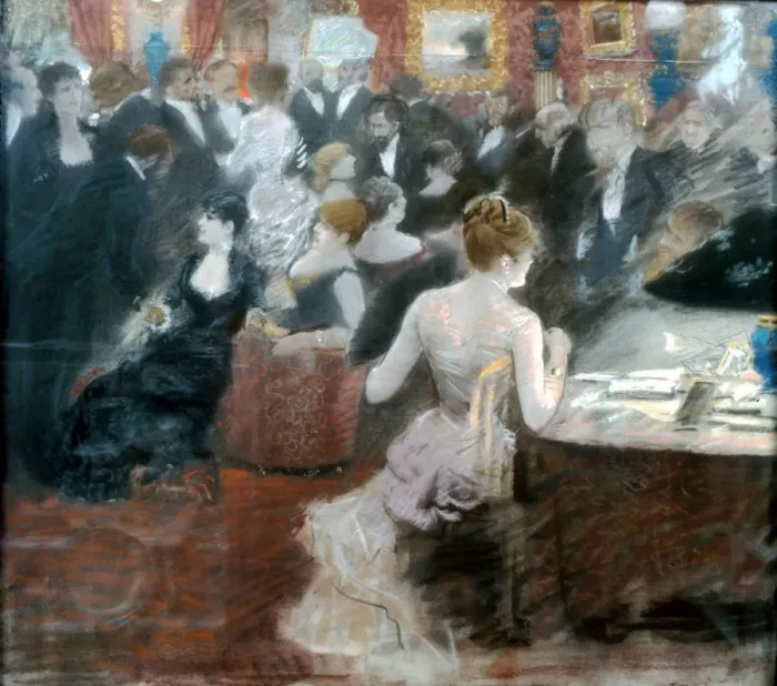 Framed Print : The Salon of Princess Mathilde. Artist: De Nittis, Giuseppe (1846-1884) Framed Print : The Salon of Princess Mathilde. Artist: De Nittis, Giuseppe (1846-1884)
