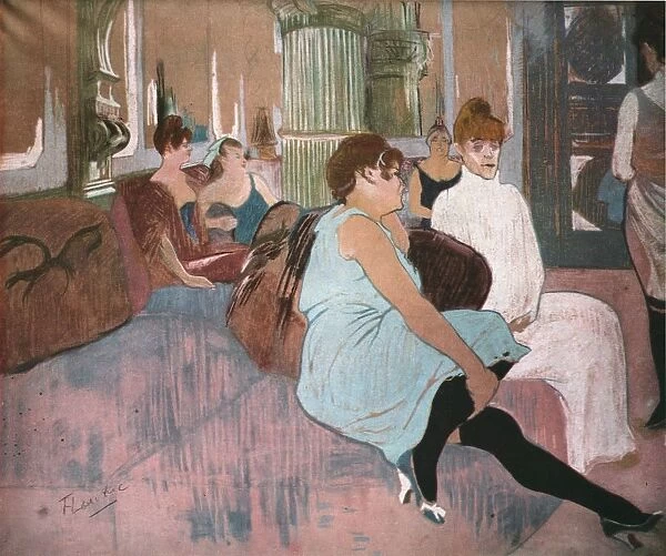 In the Salon at the Rue des Moulins, 1894, (1952). Creator: Henri de Toulouse-Lautrec