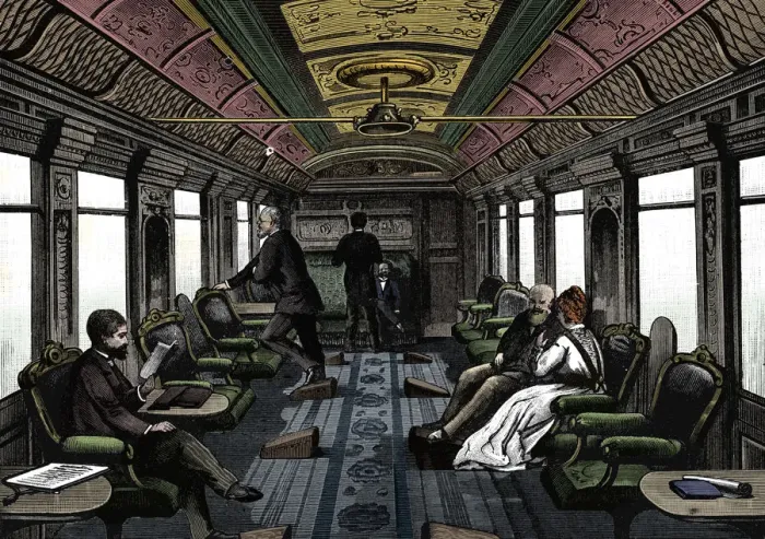 Framed Print : Saloon car on the Orient Express, c1895 Framed Print : Saloon car on the Orient Express, c1895