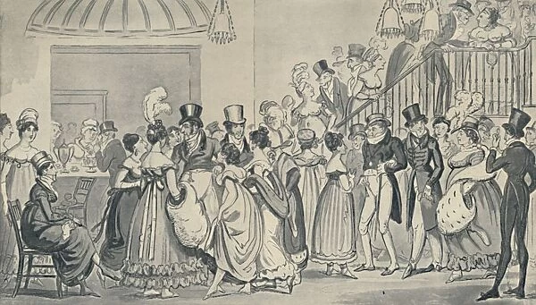 In the Saloon at Covent Garden, 1821, (1920). Artists: Isaac Robert Cruikshank, George Cruikshank