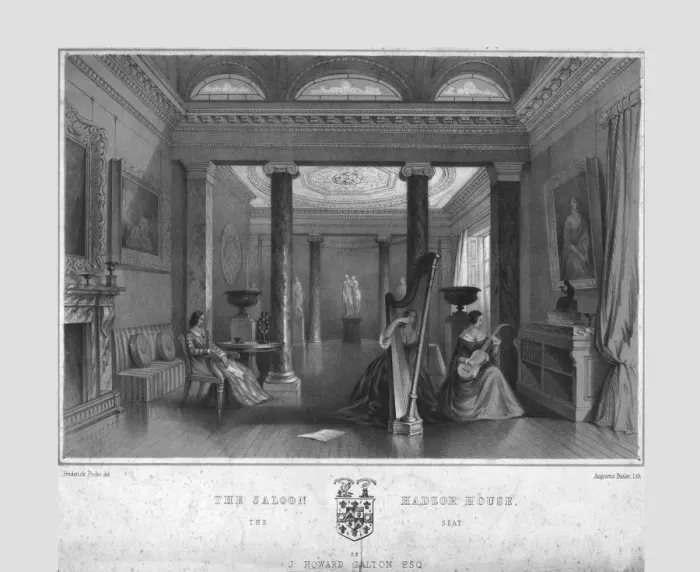 Framed Print : The Saloon, Hadzor House, 19th century. Creator: Frederick Peake Framed Print : The Saloon, Hadzor House, 19th century. Creator: Frederick Peake
