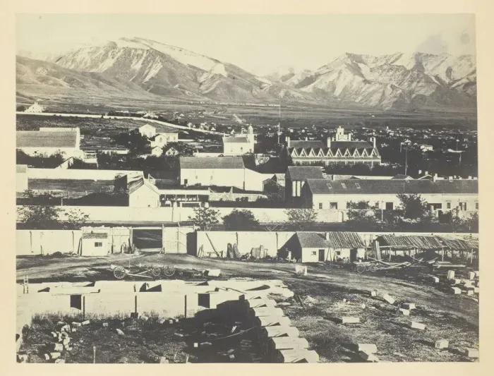 Framed Print : Salt Lake City, Camp Douglas and Wasatch Mountains in the Background, 1868 / 69 Framed Print : Salt Lake City, Camp Douglas and Wasatch Mountains in the Background, 1868 / 69